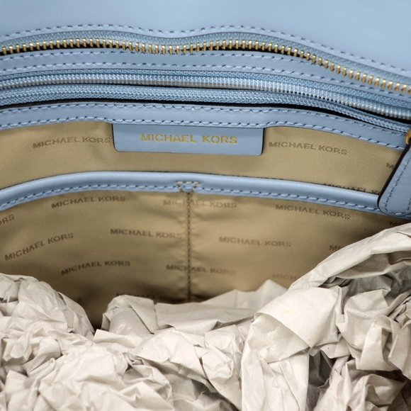 Michael Kors Small Whitney Purse Pebbled Blue Leather Tote Shoulder Bag - Picture 7 of 8